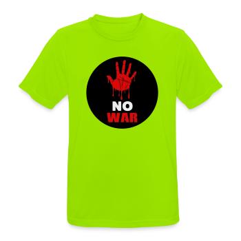 Kein Krieg - Männer T-Shirt atmungsaktiv - Neongrün - Vorne - AI Model Male 185 dark (185cm)