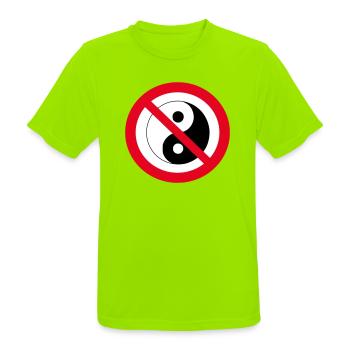 Forbidden Yin Yang: anti-balance symbol - Men's Breathable T-Shirt - neon green - Front - AI Model Male 185 dark (185cm)
