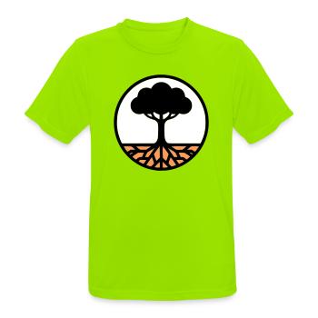 Icône du Cercle de l’Arbre de Vie - T-shirt respirant Homme - vert néon - Devant - AI Model Male 185 dark (185cm)