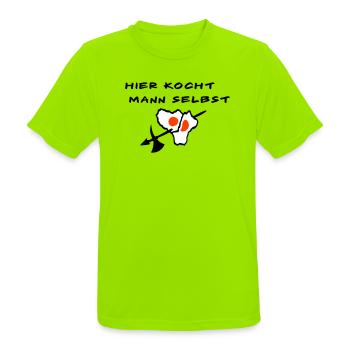 Koch - Männer T-Shirt atmungsaktiv - Neongrün - Vorne - AI Model Male 185 dark (185cm)