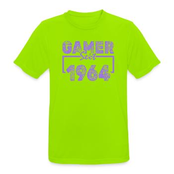 Daddeln 1964 - T-shirt respirant Homme - vert néon - Devant - AI Model Male 185 dark (185cm)