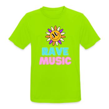 Sunshine Rave Music Néon Design - T-shirt respirant Homme - vert néon - Devant - AI Model Male 185 dark (185cm)