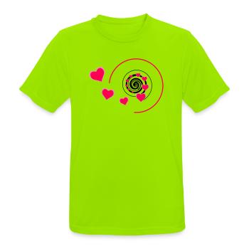 Love - Männer T-Shirt atmungsaktiv - Neongrün - Vorne - AI Model Male 185 dark (185cm)
