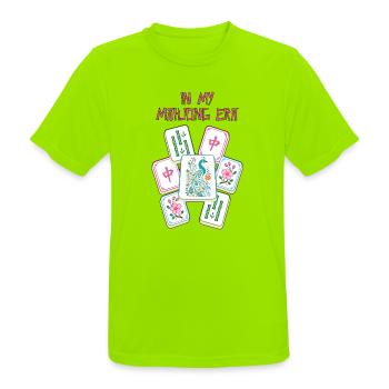 In meiner Mahjong-Ära Mahjong Spiel Social Club - Männer T-Shirt atmungsaktiv - Neongrün - Vorne - AI Model Male 185 dark (185cm)