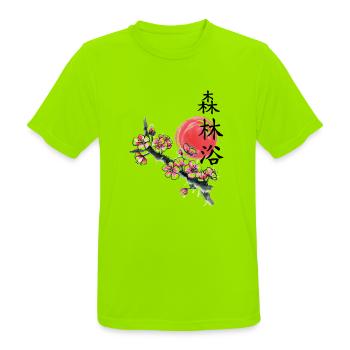 japan Kirschblüte japanisch anime asiatisch - Männer T-Shirt atmungsaktiv - Neongrün - Vorne - AI Model Male 185 dark (185cm)