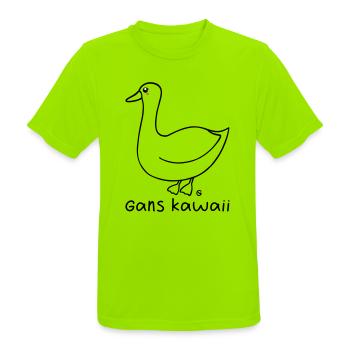 Gans kawaii - Männer T-Shirt atmungsaktiv - Neongrün - Vorne - AI Model Male 185 dark (185cm)