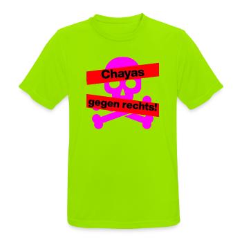 CHAYAS GEGEN RECHTS, PINK SKULL TOTENKOPF, NONZS - Männer T-Shirt atmungsaktiv - Neongrün - Vorne - AI Model Male 185 dark (185cm)