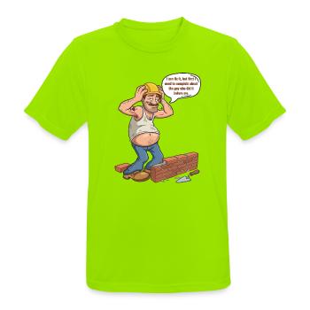 Humor-Builder: Der meckernde Profi - Männer T-Shirt atmungsaktiv - Neongrün - Vorne - AI Model Male 185 dark (185cm)