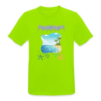 Strand - Männer T-Shirt atmungsaktiv - Neongrün - Vorne - AI Model Male 185 dark (185cm)