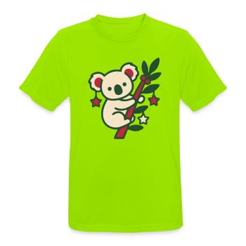 Koala Weihnachten Clipart - Männer T-Shirt atmungsaktiv - Neongrün - Vorne - AI Model Male 185 dark (185cm)