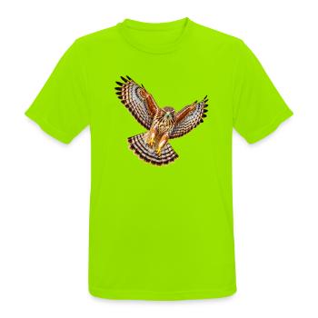 Bussard - Männer T-Shirt atmungsaktiv - Neongrün - Vorne - AI Model Male 185 dark (185cm)