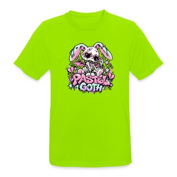  Pastell Goth Skelett Häschen Kaninchen - Männer T-Shirt atmungsaktiv - Neongrün - Vorne - AI Model Male 185 dark (185cm)