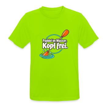 Paddelsport Paddler Kajak Kanu SUP Wassersport - Männer T-Shirt atmungsaktiv - Neongrün - Vorne - AI Model Male 185 dark (185cm)