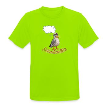 Schietwetter - Männer T-Shirt atmungsaktiv - Neongrün - Vorne - AI Model Male 185 dark (185cm)