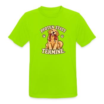 Pfoten statt Termine - Golden Retriever - Männer T-Shirt atmungsaktiv - Neongrün - Vorne - AI Model Male 185 dark (185cm)