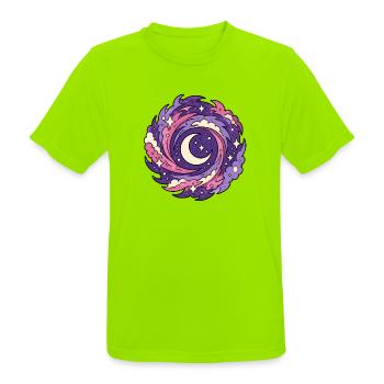 Galaxie Sichelmond Sterne Weltraum Vektor Shirt - Männer T-Shirt atmungsaktiv - Neongrün - Vorne - AI Model Male 185 dark (185cm)