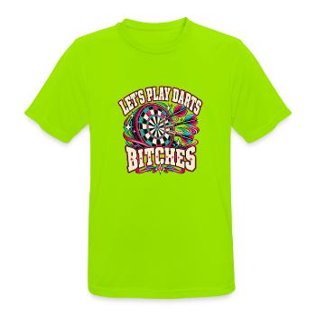 Dart Neon Showdown - Männer T-Shirt atmungsaktiv - Neongrün - Vorne - AI Model Male 185 dark (185cm)