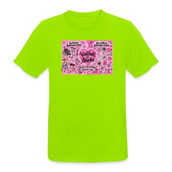 Vielfalt ist Stärke Herzdesign - Männer T-Shirt atmungsaktiv - Neongrün - Vorne - AI Model Male 185 dark (185cm)