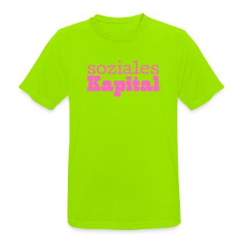 Soziales Kapital pink - Männer T-Shirt atmungsaktiv - Neongrün - Vorne - AI Model Male 185 dark (185cm)
