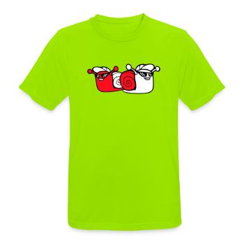 2 Snail Sunglasses Team Friends Cool Crew - Men's Breathable T-Shirt - neon green - Front - AI Model Male 185 dark (185cm)