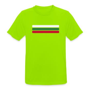 Bulgarien Flagge Minimal - Fahne Fan Streifen Desi - Männer T-Shirt atmungsaktiv - Neongrün - Vorne - AI Model Male 185 dark (185cm)