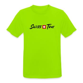 Vacances Swiss Tour Switzerland - T-shirt respirant Homme - vert néon - Devant - AI Model Male 185 dark (185cm)