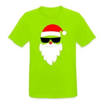 Cooler Weihnachtsmann Santa Nikolaus  - Männer T-Shirt atmungsaktiv - Neongrün - Vorne - AI Model Male 185 dark (185cm)