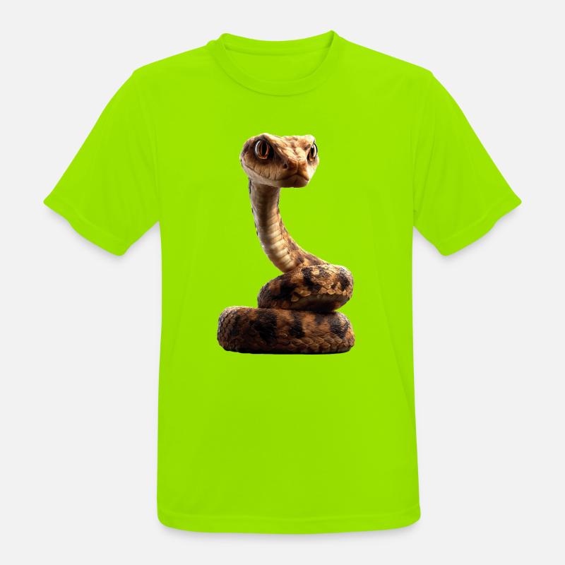 Schlange Python Kobra Klapperschlange Schlangen - Männer T-Shirt atmungsaktiv - Neongrün
