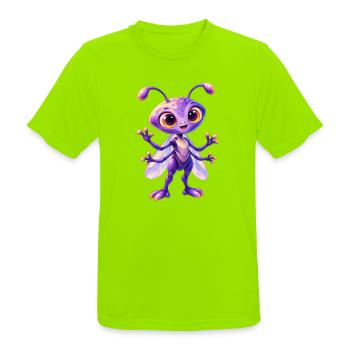 Lila Käferchen Zauberwesen - Männer T-Shirt atmungsaktiv - Neongrün - Vorne - AI Model Male 185 dark (185cm)