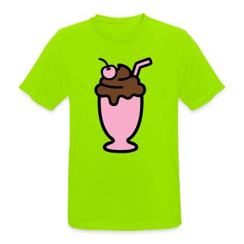Milchshake Eiscreme Icon - Men's Breathable T-Shirt - neon green - Front - AI Model Male 185 dark (185cm)