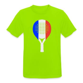 Padel-Frankreich - Männer T-Shirt atmungsaktiv - Neongrün - Vorne - AI Model Male 185 dark (185cm)