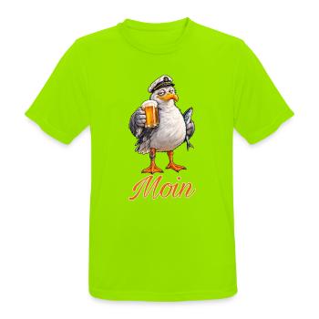 Möwe Moin - Männer T-Shirt atmungsaktiv - Neongrün - Vorne - AI Model Male 185 dark (185cm)