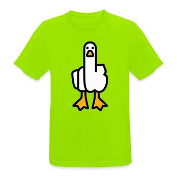 Statement Gans - Männer T-Shirt atmungsaktiv - Neongrün - Vorne - AI Model Male 185 dark (185cm)
