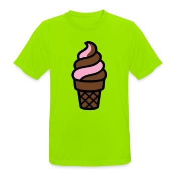 Softeis Eiswaffel Logo - Men's Breathable T-Shirt - neon green - Front - AI Model Male 185 dark (185cm)