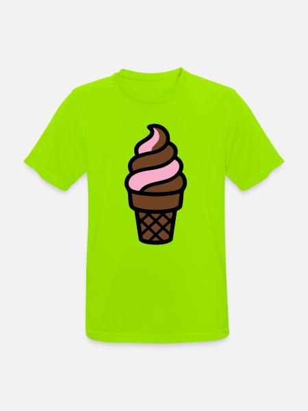 Softeis Eiswaffel Logo - Men's Breathable T-Shirt - neon green