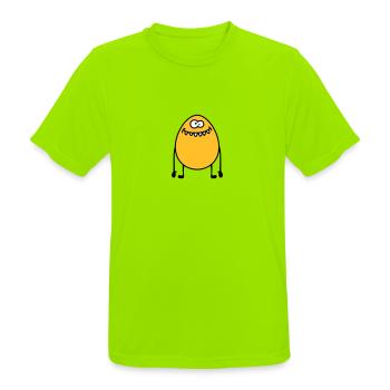 Egg Monster - T-shirt respirant Homme - vert néon - Devant - AI Model Male 185 dark (185cm)