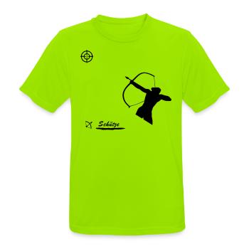 Schütze - Männer T-Shirt atmungsaktiv - Neongrün - Vorne - AI Model Male 185 dark (185cm)