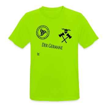 Der Germane - Männer T-Shirt atmungsaktiv - Neongrün - Vorne - AI Model Male 185 dark (185cm)