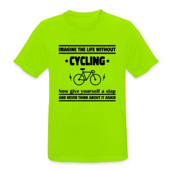 Stell dir ein Leben ohne Fahrrad vor: unvorstellba - Männer T-Shirt atmungsaktiv - Neongrün - Vorne - AI Model Male 185 dark (185cm)