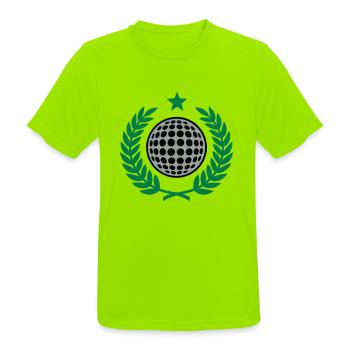 Couronne de laurier (Golf) 02 - T-shirt respirant Homme - vert néon - Devant - AI Model Male 185 dark (185cm)