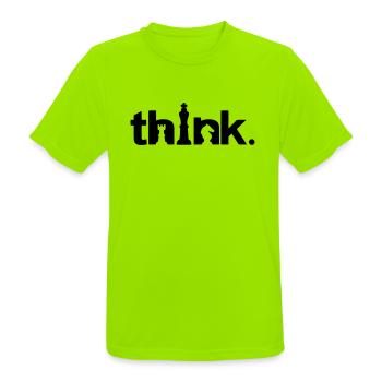 THINK - T-shirt respirant Homme - vert néon - Devant - AI Model Male 185 dark (185cm)
