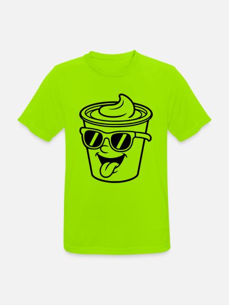Becher Crème Joghurt Sahne Eis (Farbe änderbar) - Männer T-Shirt atmungsaktiv - Neongrün