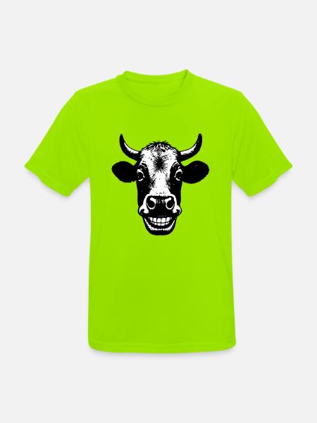 Grinning Cow - Men's Breathable T-Shirt - neon green
