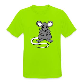 Souris a l’air en colère en colère frustré en colère agressif - T-shirt respirant Homme - vert néon - Devant - AI Model Male 185 dark (185cm)