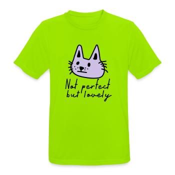 NOT PERFECT BUT LOVELY - Männer T-Shirt atmungsaktiv - Neongrün - Vorne - AI Model Male 185 dark (185cm)