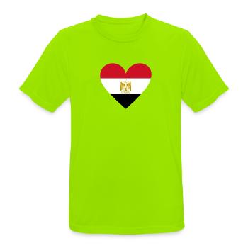 Cœur d’Égypte - T-shirt respirant Homme - vert néon - Devant - AI Model Male 185 dark (185cm)