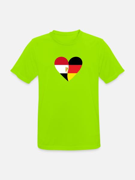 Egypt Germany Heart - Men's Breathable T-Shirt - neon green