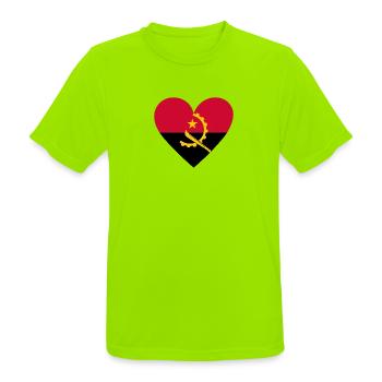 Angola Heart - Men's Breathable T-Shirt - neon green - Front - AI Model Male 185 dark (185cm)