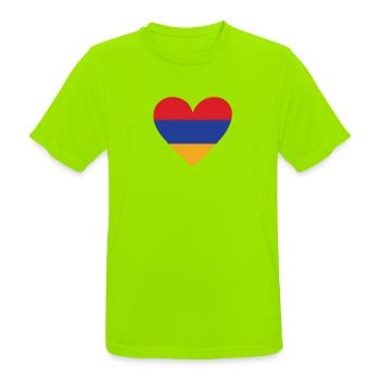 Armenia Heart - Men's Breathable T-Shirt - neon green - Front - AI Model Male 185 dark (185cm)