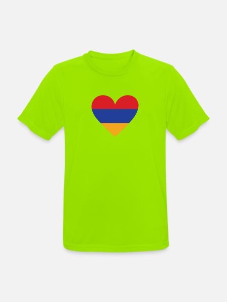 Armenia Heart - Men's Breathable T-Shirt - neon green